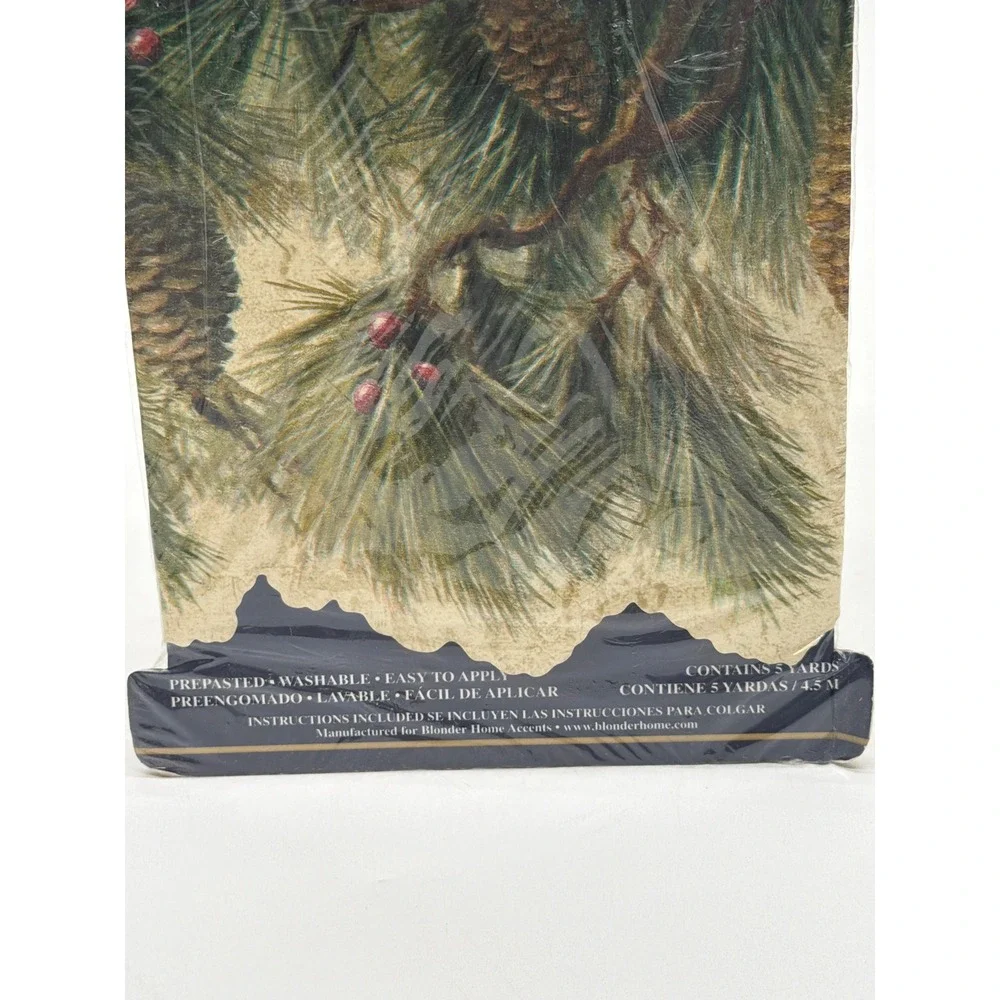 Expressions Pine Cone Swag Die Cut Wallpaper Border 5 Yards Rustic Lodge